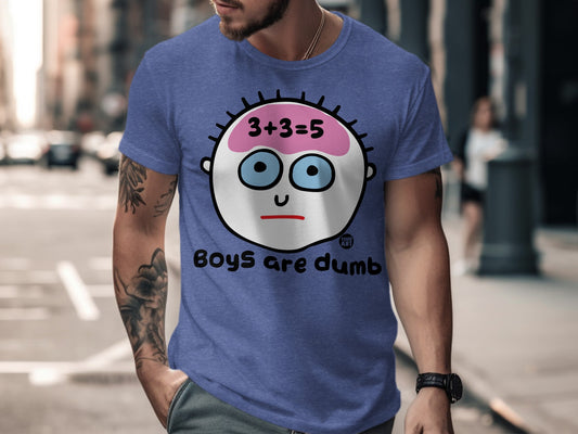 Boys Are Dumb Funny Cartoon Graphic T-Shirt