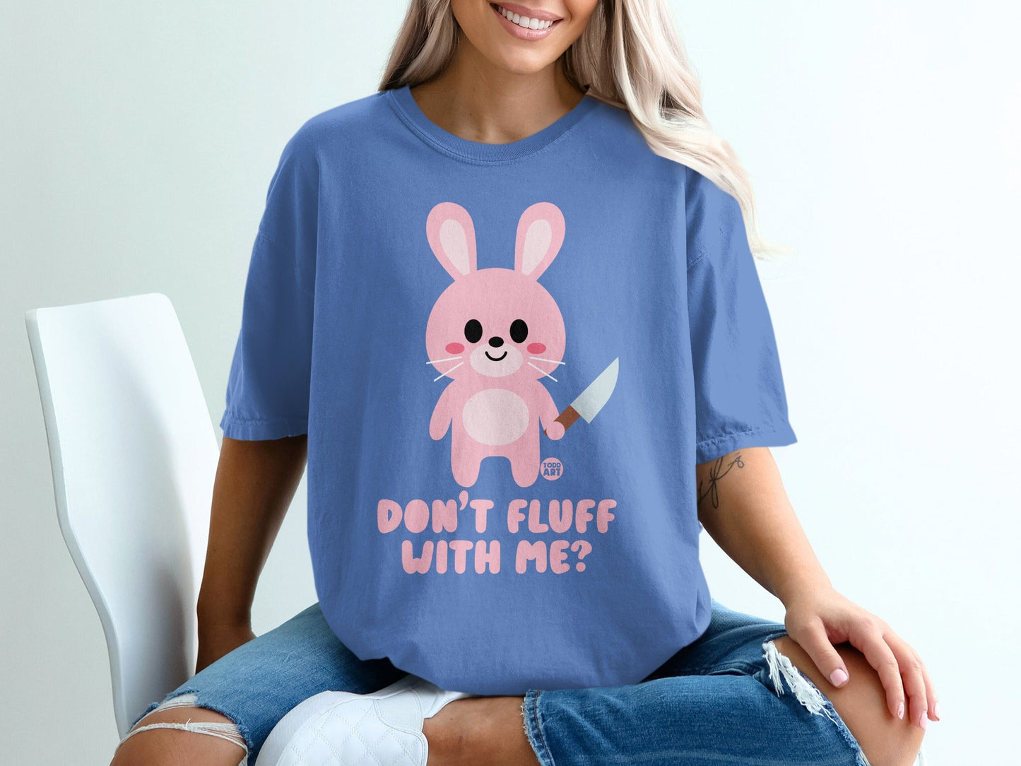 Don't Fluff With Me Bunny Graphic T-shirt