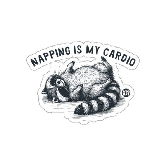 Napping Is My Cardio Todd Art Raccoon Sketch sticker