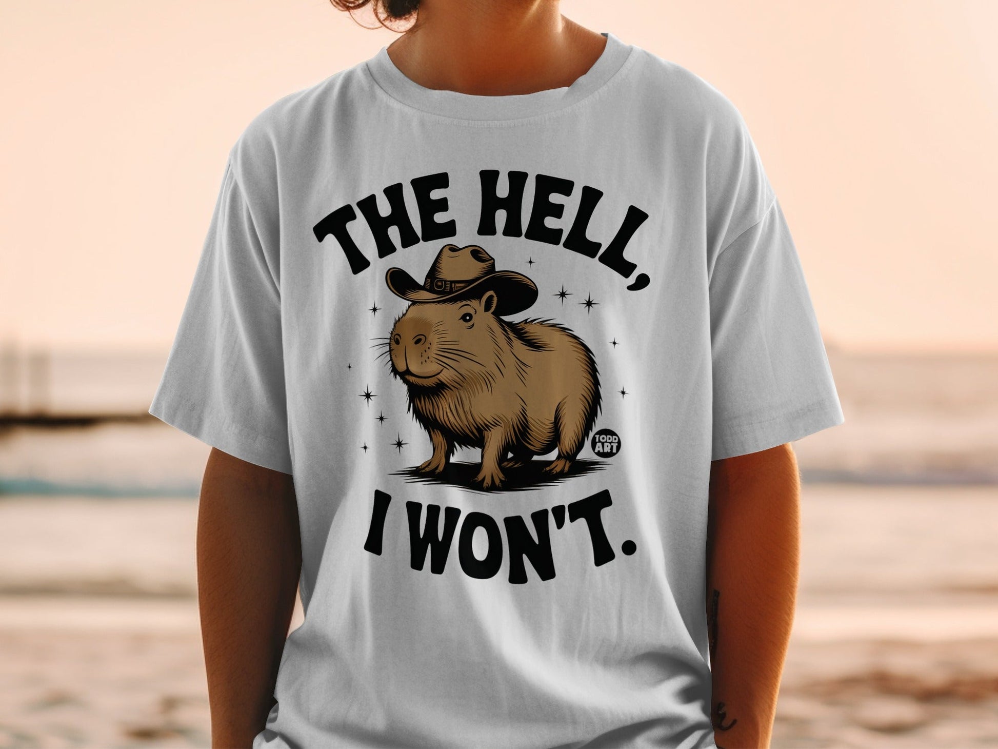 Funny Capybara The Hell I Won't Graphic T-shirt