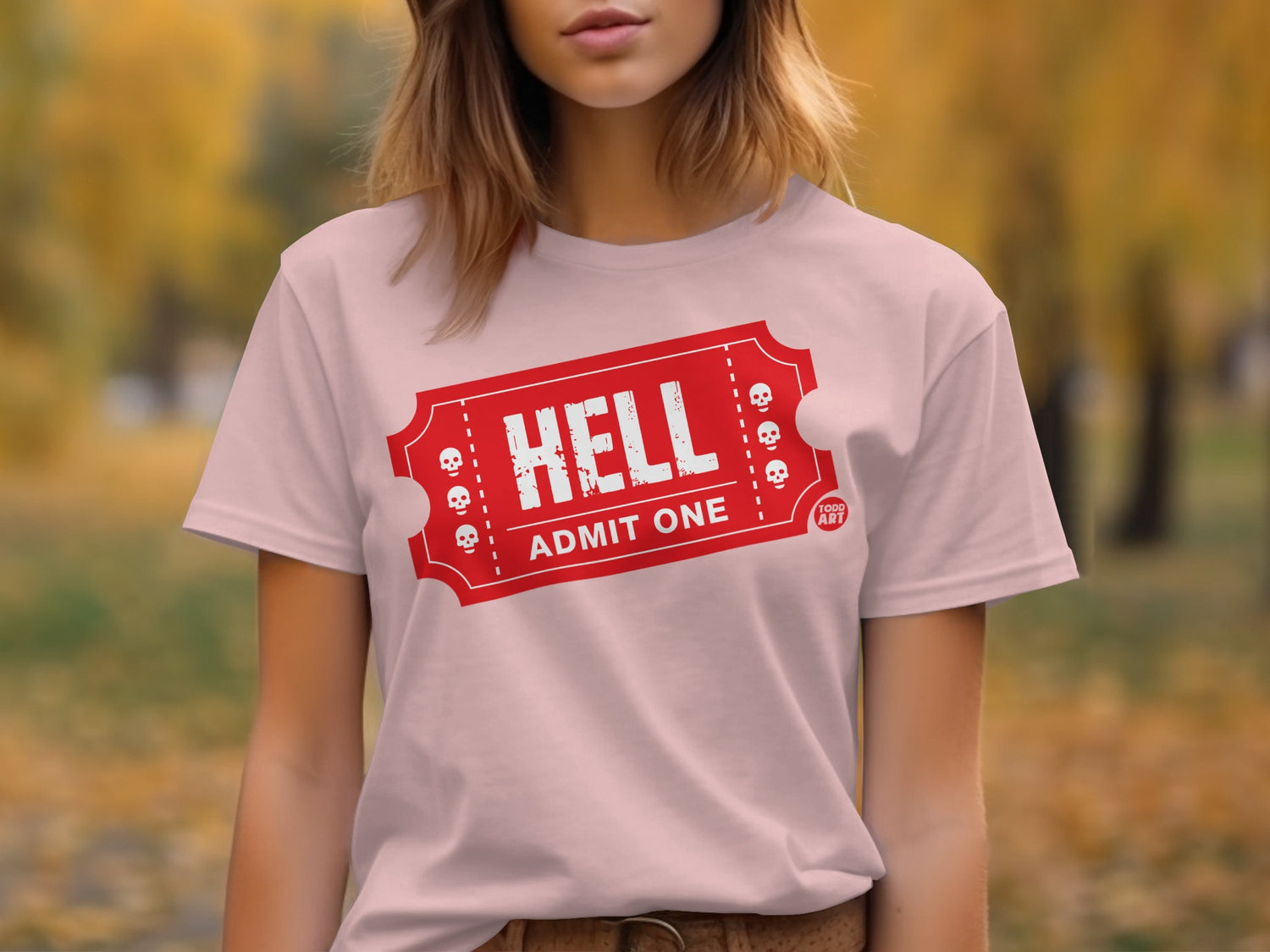 Fun Graphic Hell Admit One T-shirt captivating product
