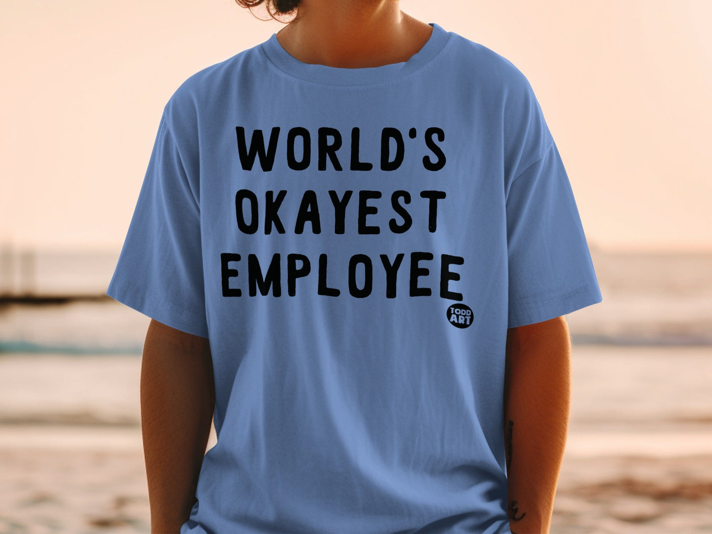 World's Okayest Employee Funny Graphic Tee Shirt