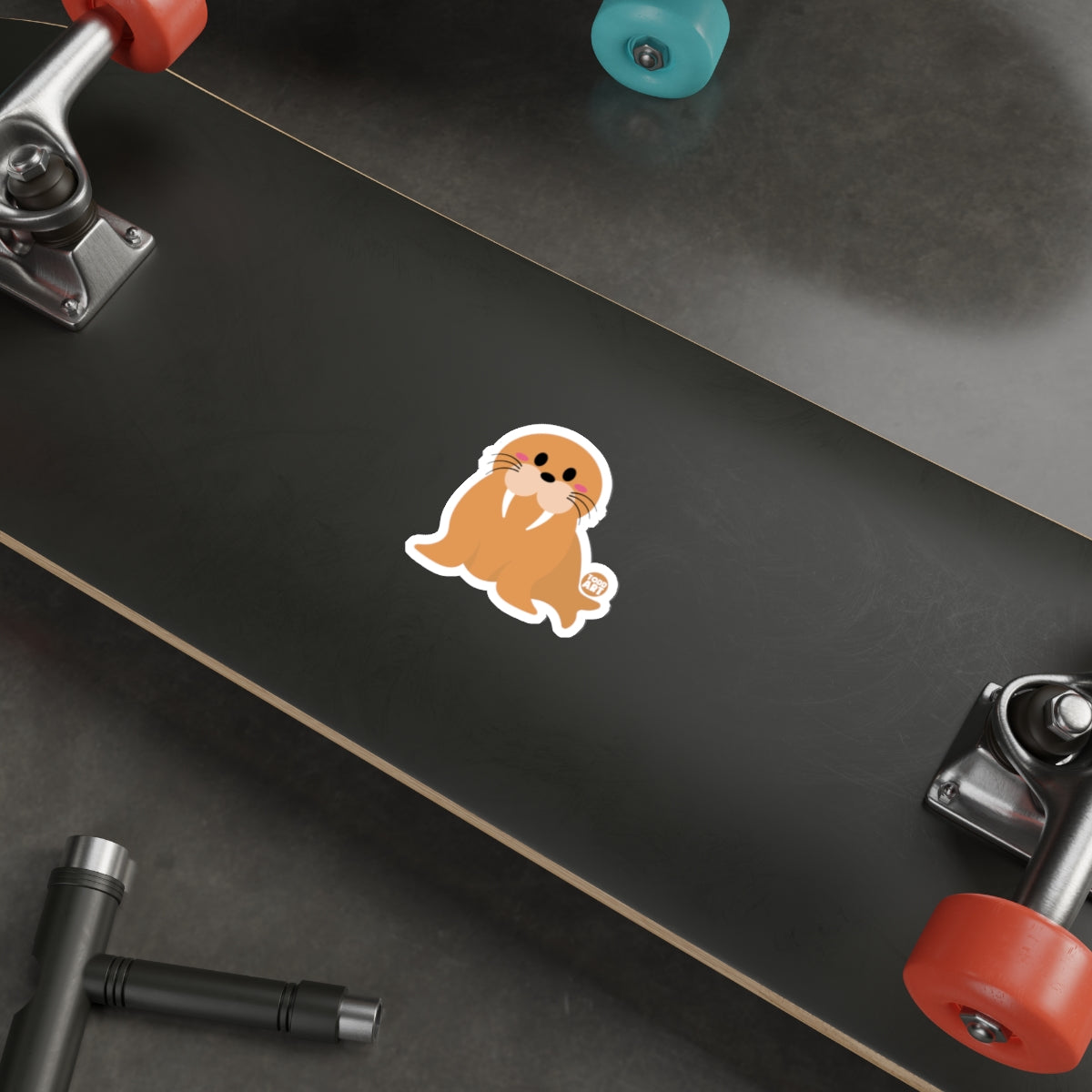 Cute Cartoon Walrus Design for Skateboard Sticker