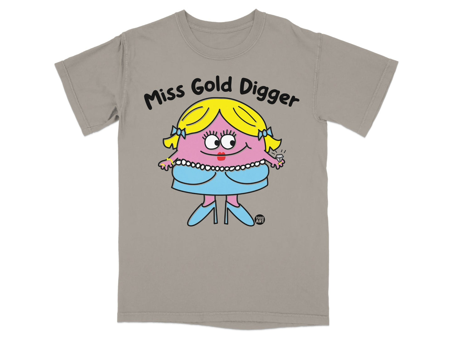 Miss Gold Digger Cartoon Character Graphic T-shirt