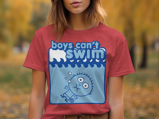 Boys Can't Swim Graphic Tee for Kids fun shirt