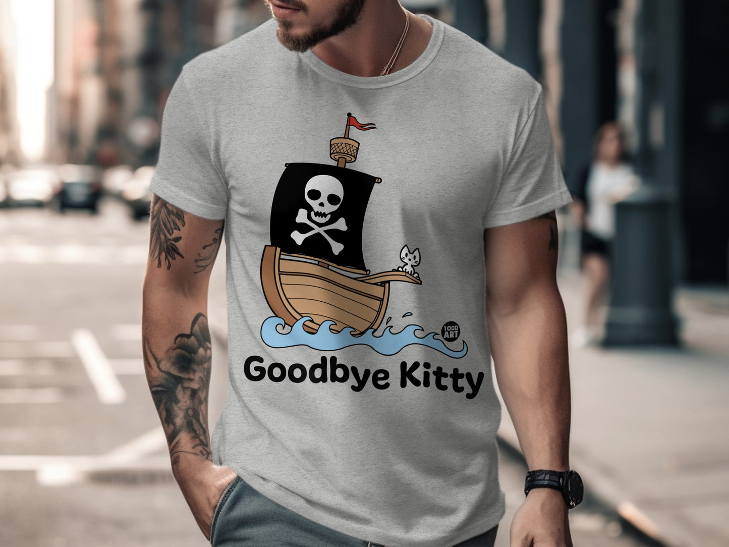 Goodbye Kitty Pirate Ship Skull Shirt Product