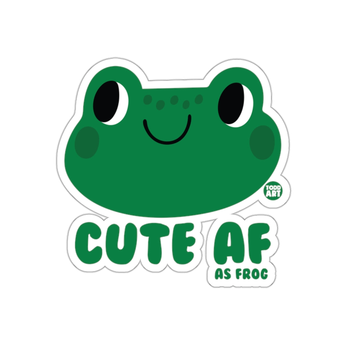 Cute AF As Frog Sticker with Adorable Design