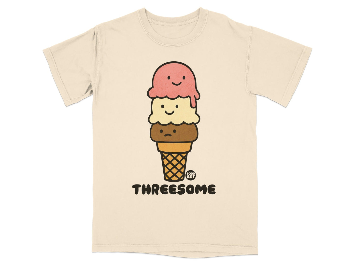 Cute Ice Cream Threesome Graphic Tee for Kids Adults