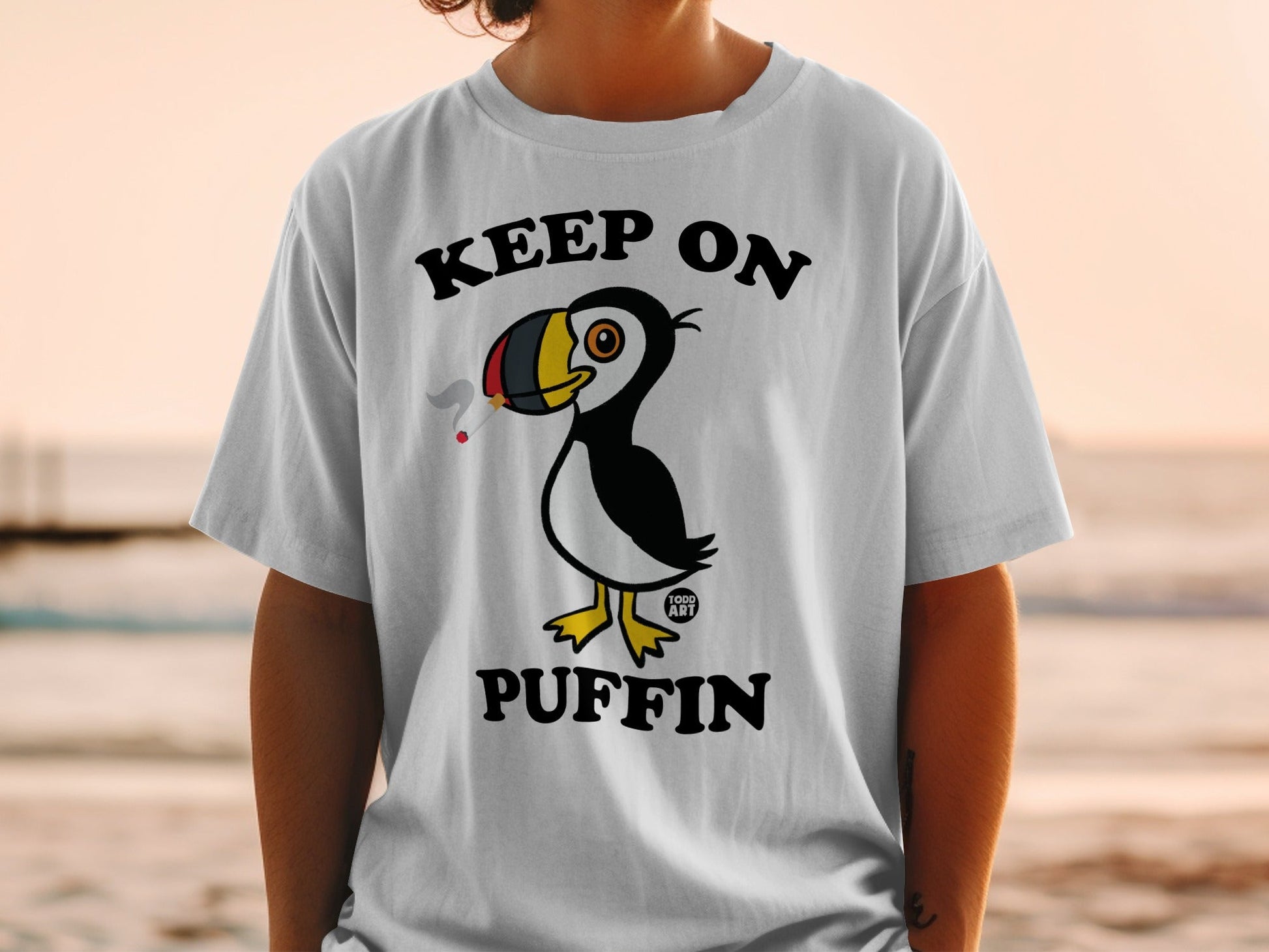Keep On Puffin Graphic Tee Shirt for Men and Women