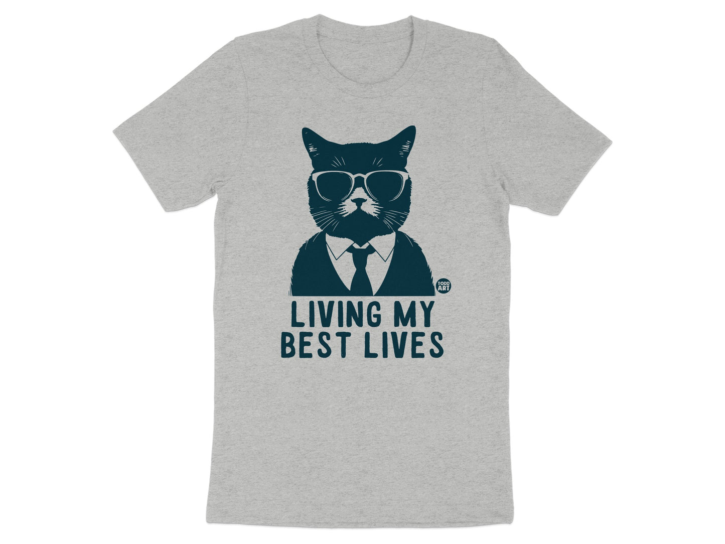 Living My Best Lives Cat in Sunglasses T-shirt