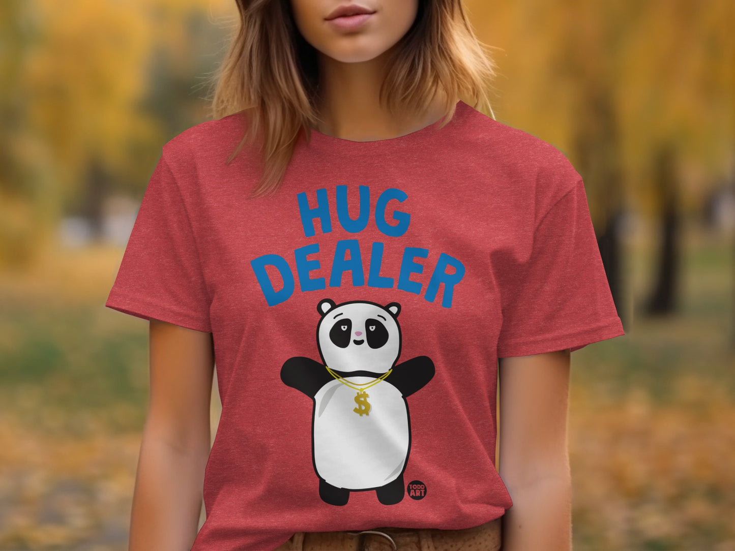 Hug Dealer Panda Design Graphic T-Shirt Trendy Fashion