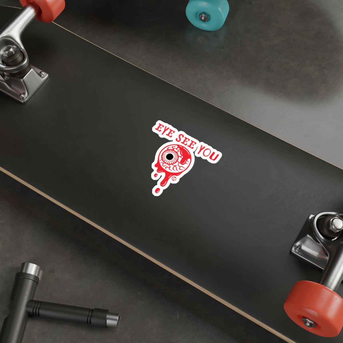 EYE SEE YOU Bloody Eyeball Graphic Sticker 