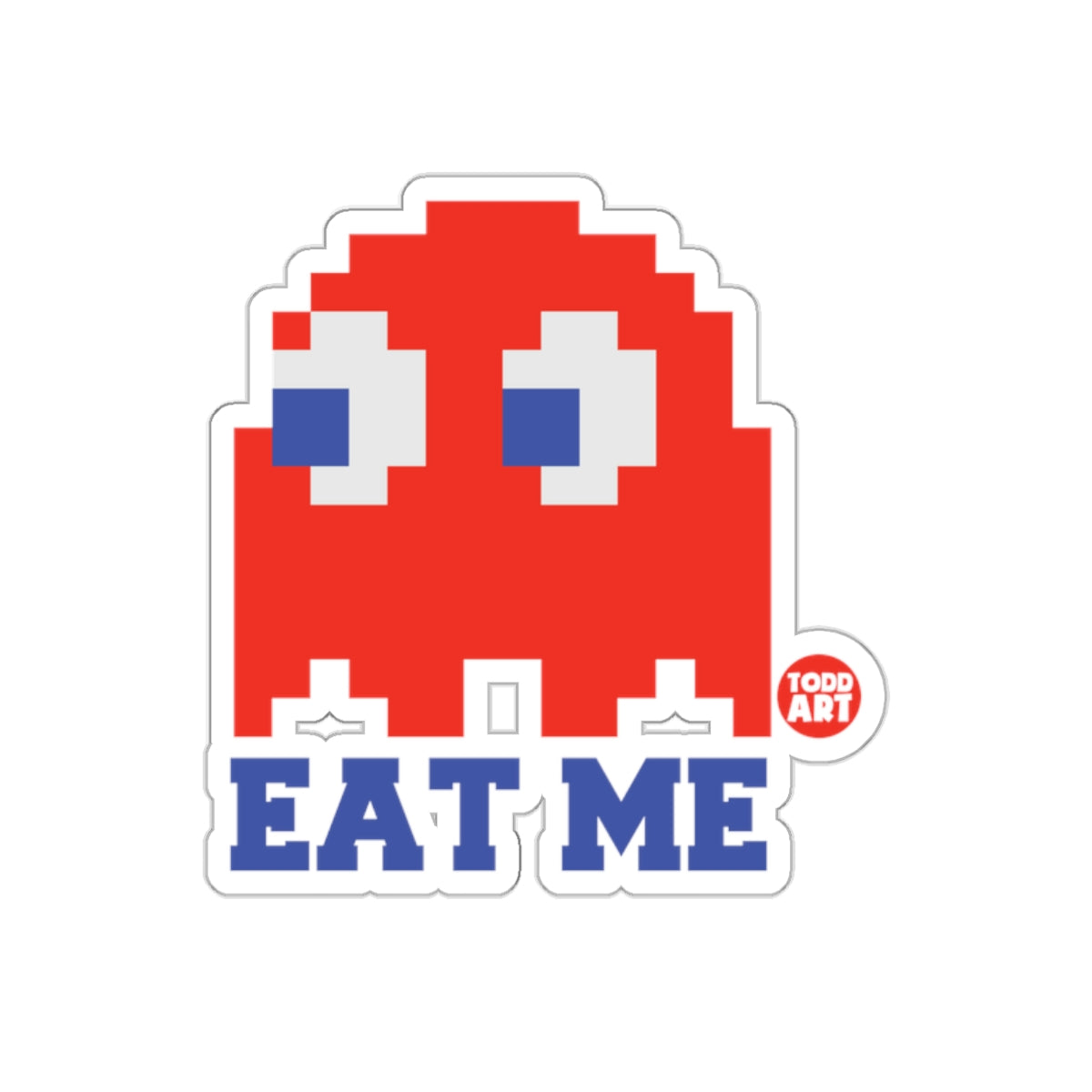 Red Ghost Todd Art Eat Me Pixel Graphic Design sticker