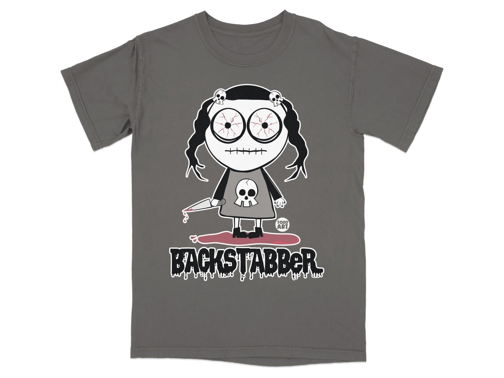 Backstabber Shirt with Skull and Knife Design