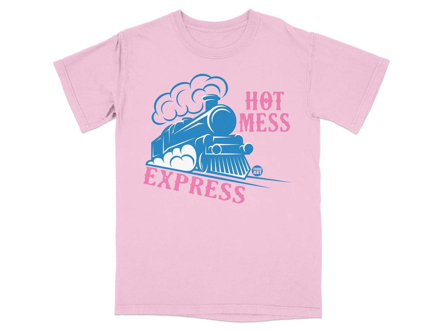 Hot Mess Express Train Graphic Pink T-Shirt