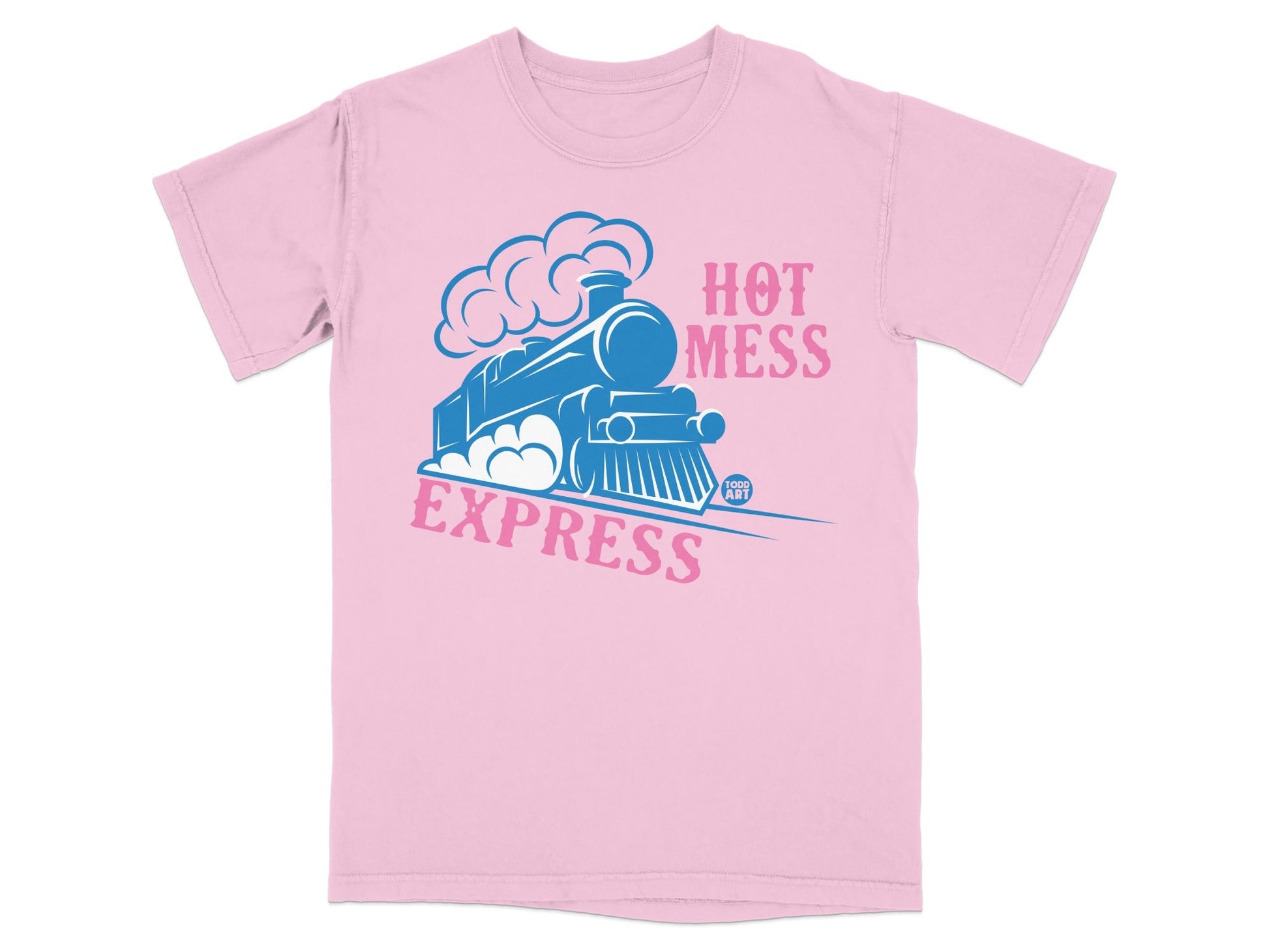 Hot Mess Express Train Graphic Pink T-Shirt