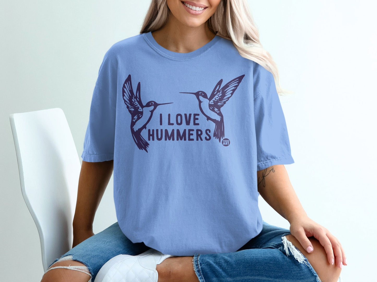 I Love Hummers with Hummingbird Print Shirt