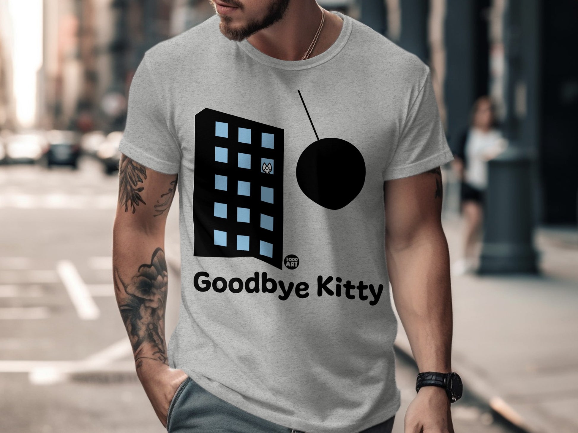 Goodbye Kitty Parody Funny Graphic T-Shirt product