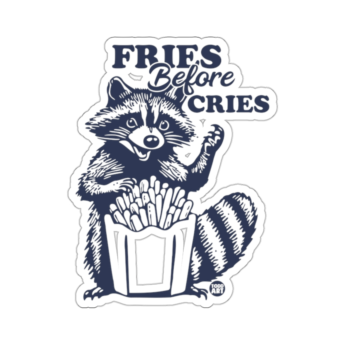 Raccoon Eats French Fries Fries Before Cries Funny Animal 