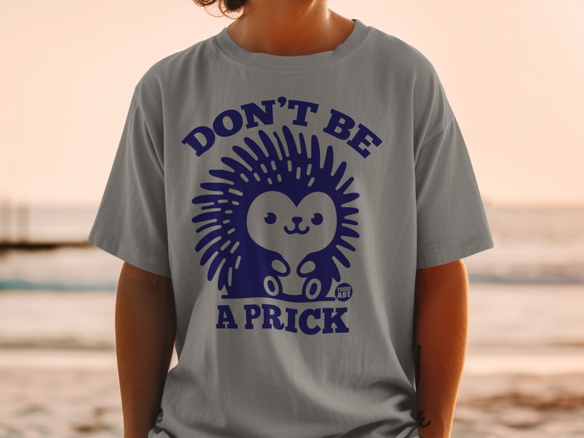 Don't Be A Prick Cute Hedgehog Statement T-Shirt