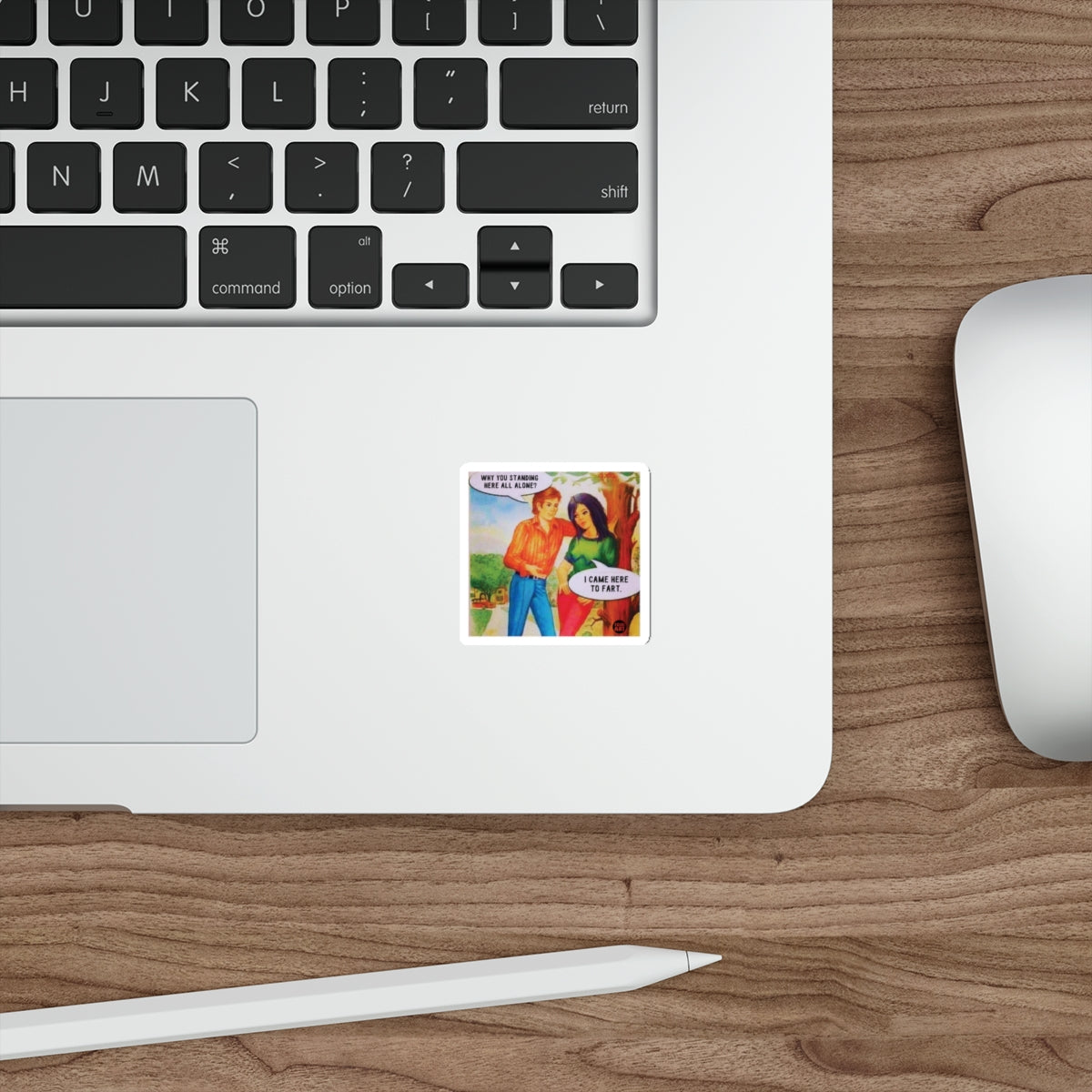 Funny Retro Couple Comic Style Sticker for Laptops