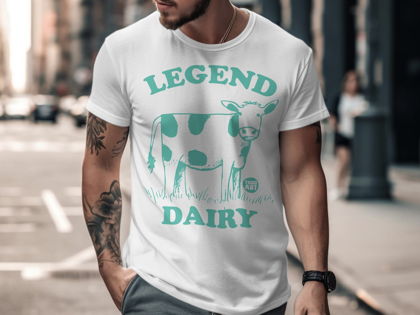 Legend Dairy Graphic Tee With Cow Design Todd Art