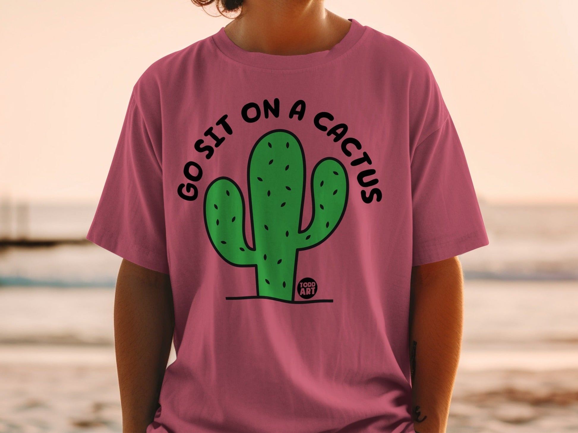 Go Sit On A Cactus Funny Graphic T-shirt