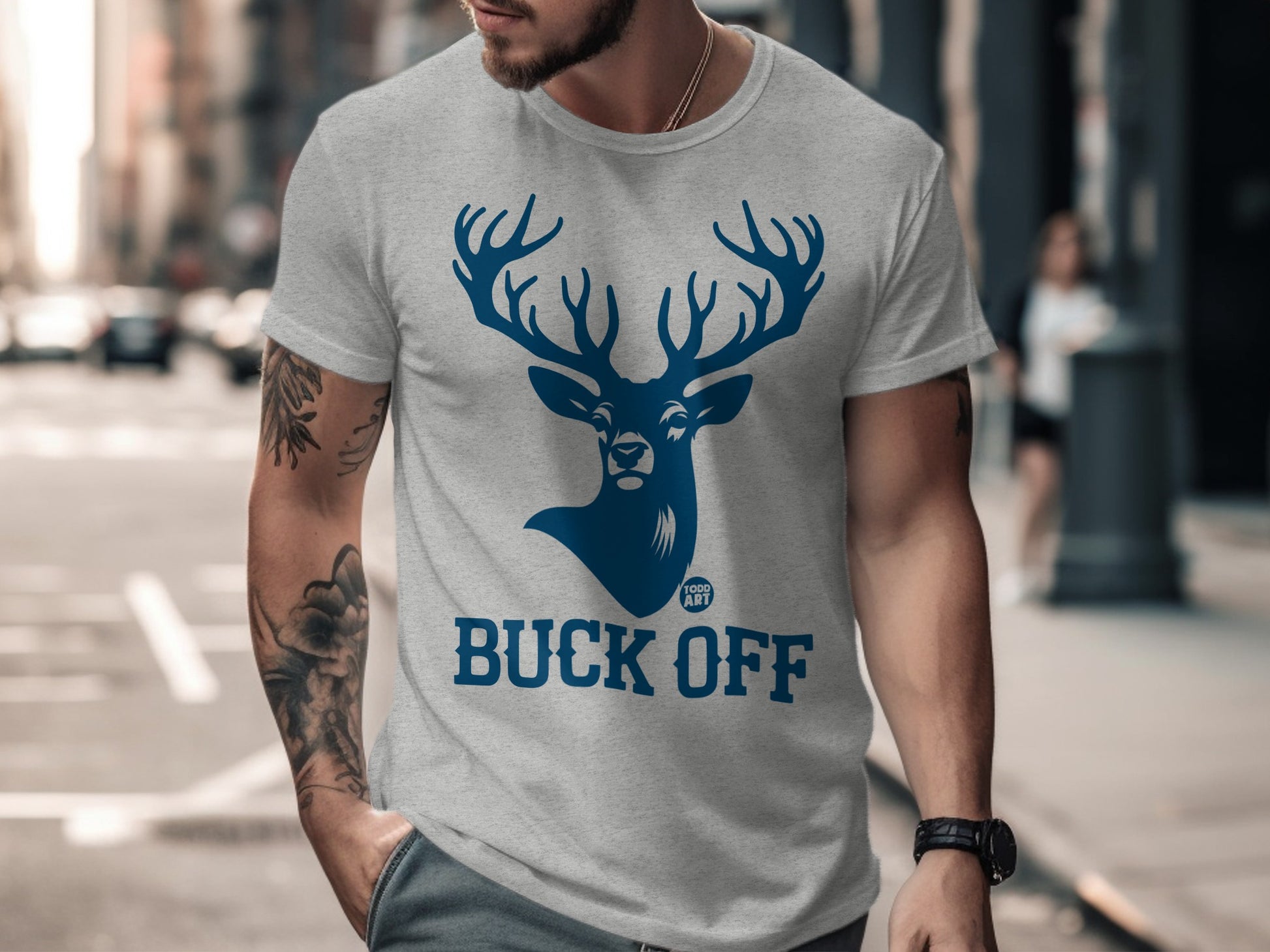 Buck Off Graphic Short Sleeve Tee Shirt