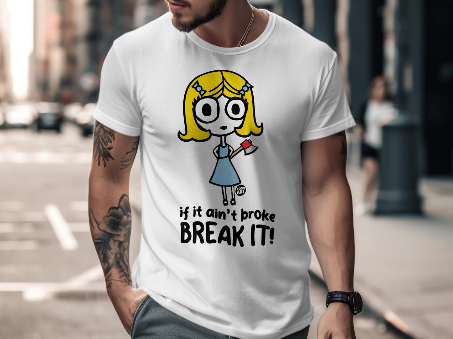 If It Ain't Broke Break It Cartoon Graphic T-shirt