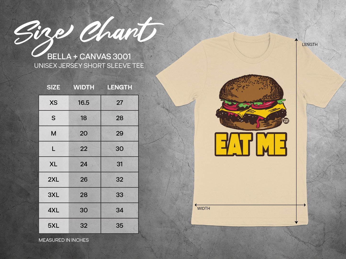 EAT ME Burger Graphic Unisex Jersey Short Sleeve Tee