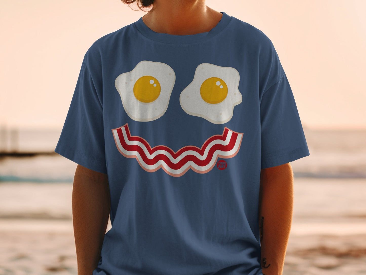 Fun Breakfast Theme Smiley Face T-Shirt for All Ages