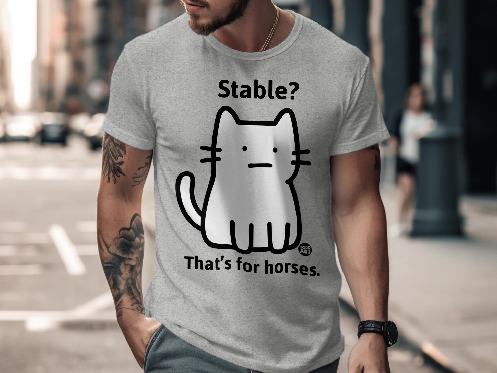 Funny Cat Design Stable That's For Horses T-Shirt