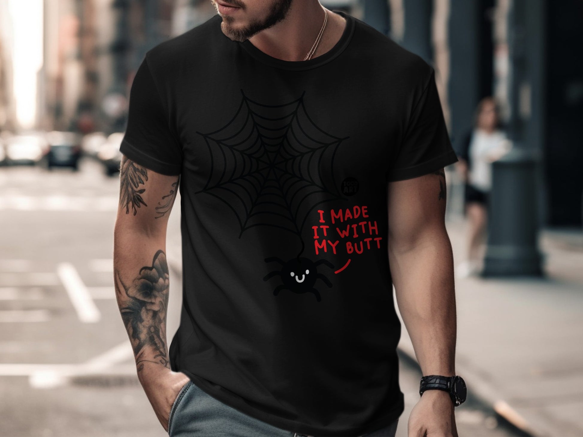I Made It With My Butt Funny Spider T-Shirt for Adults