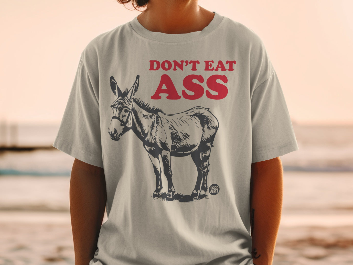 Humorous Don't Eat Ass Donkey Illustration Shirt