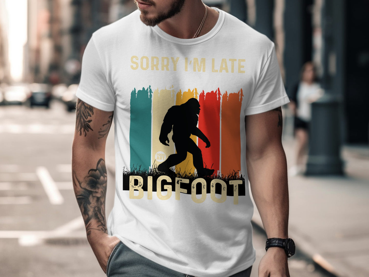 Sorry I'm Late Bigfoot Graphic T-shirt