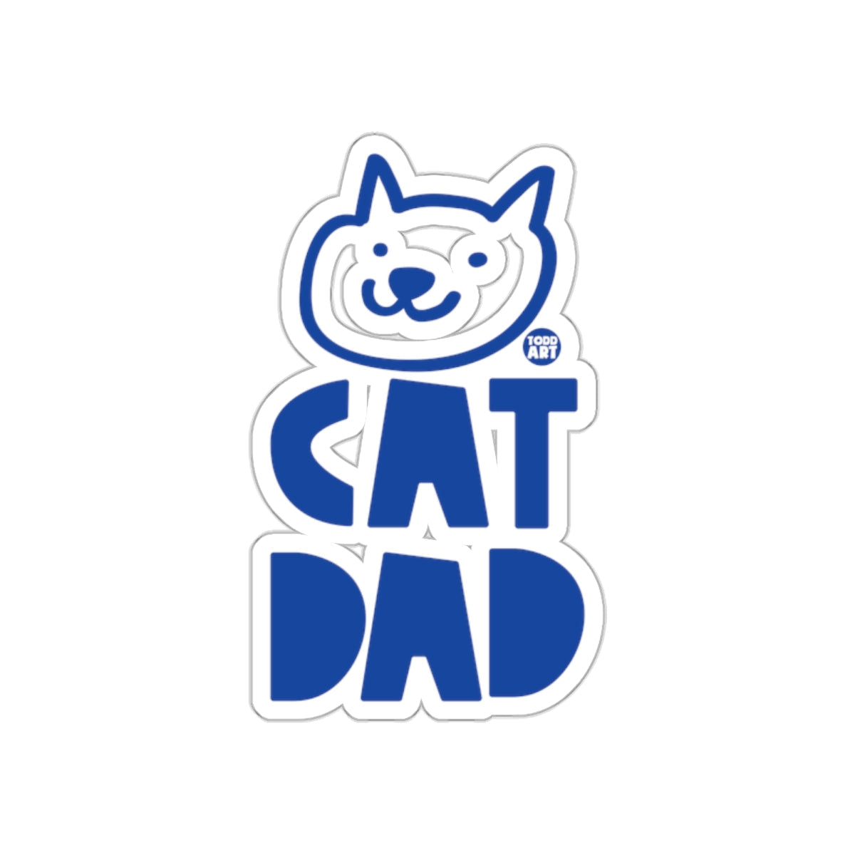 Blue Cat Dad Todd Art Funny Logo Graphic Novelty sticker