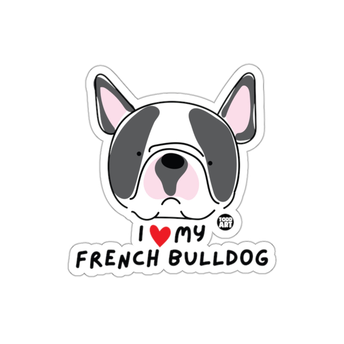 I Love My French Bulldog Cute Dog Sticker Product