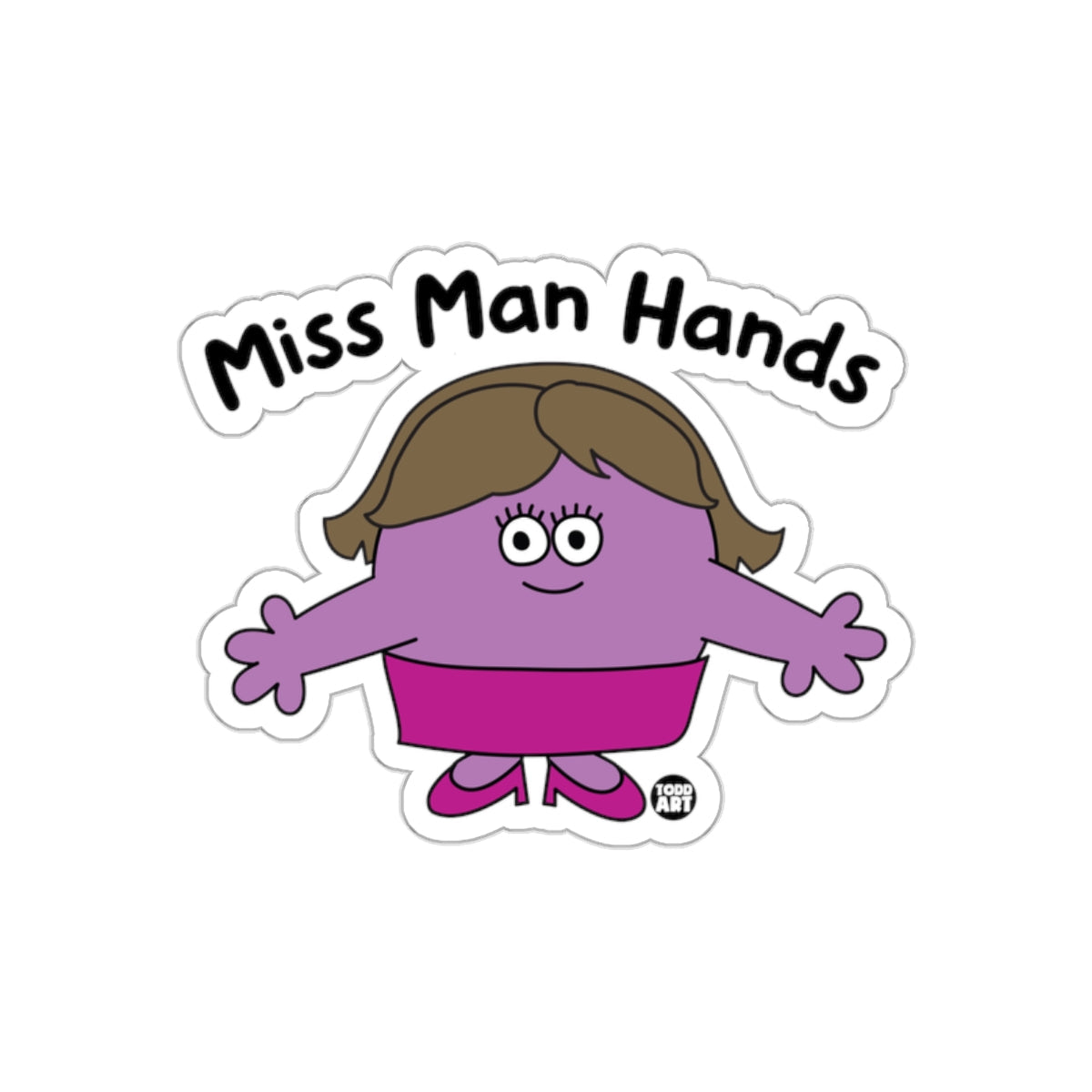 Miss Man Hands Cartoon Character Sticker Product
