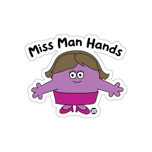 Miss Man Hands Cartoon Character Sticker Product