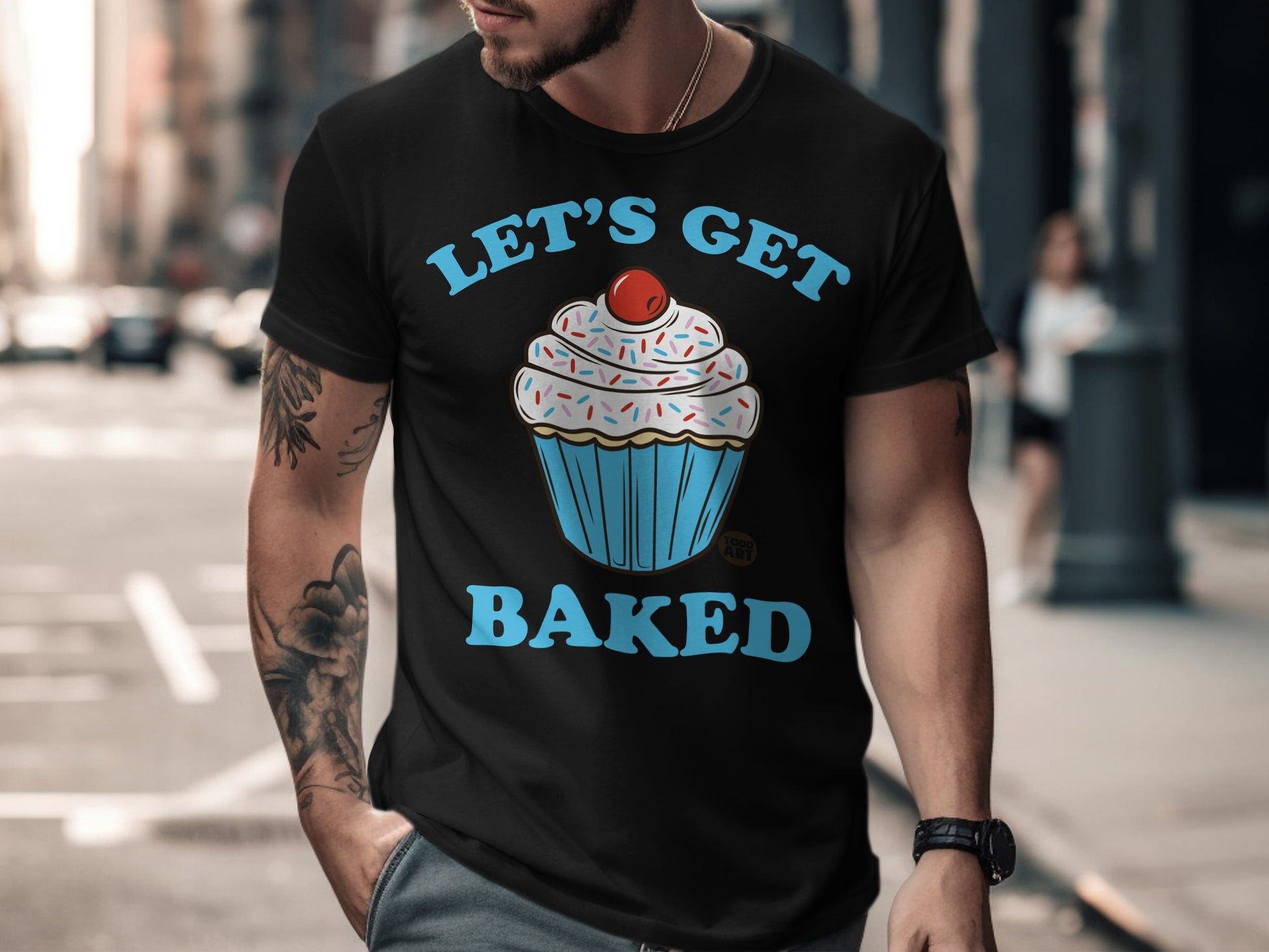Let's Get Baked Cupcake Graphic Tee for Fun Lovers