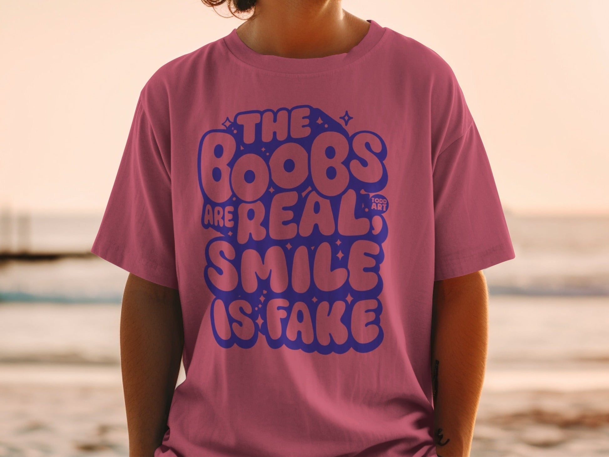 The Boobs Are Real Smile Is Fake Todd Art T-Shirt