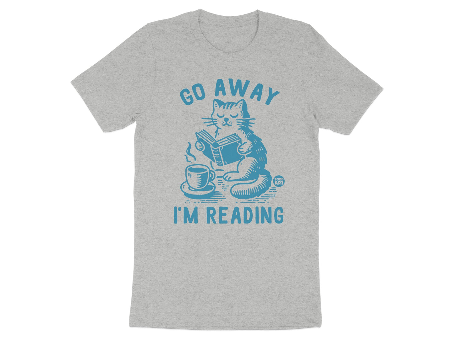 Go Away I'm Reading Cat Graphic T-Shirt