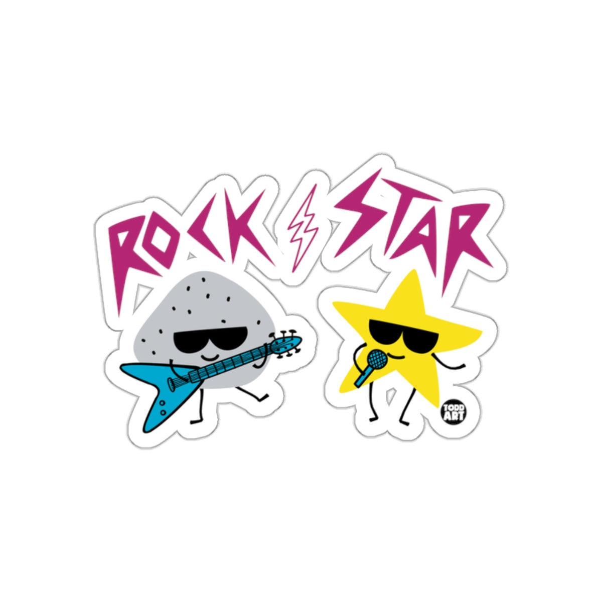 Rock Star Cartoon Rocking Out Art sticker