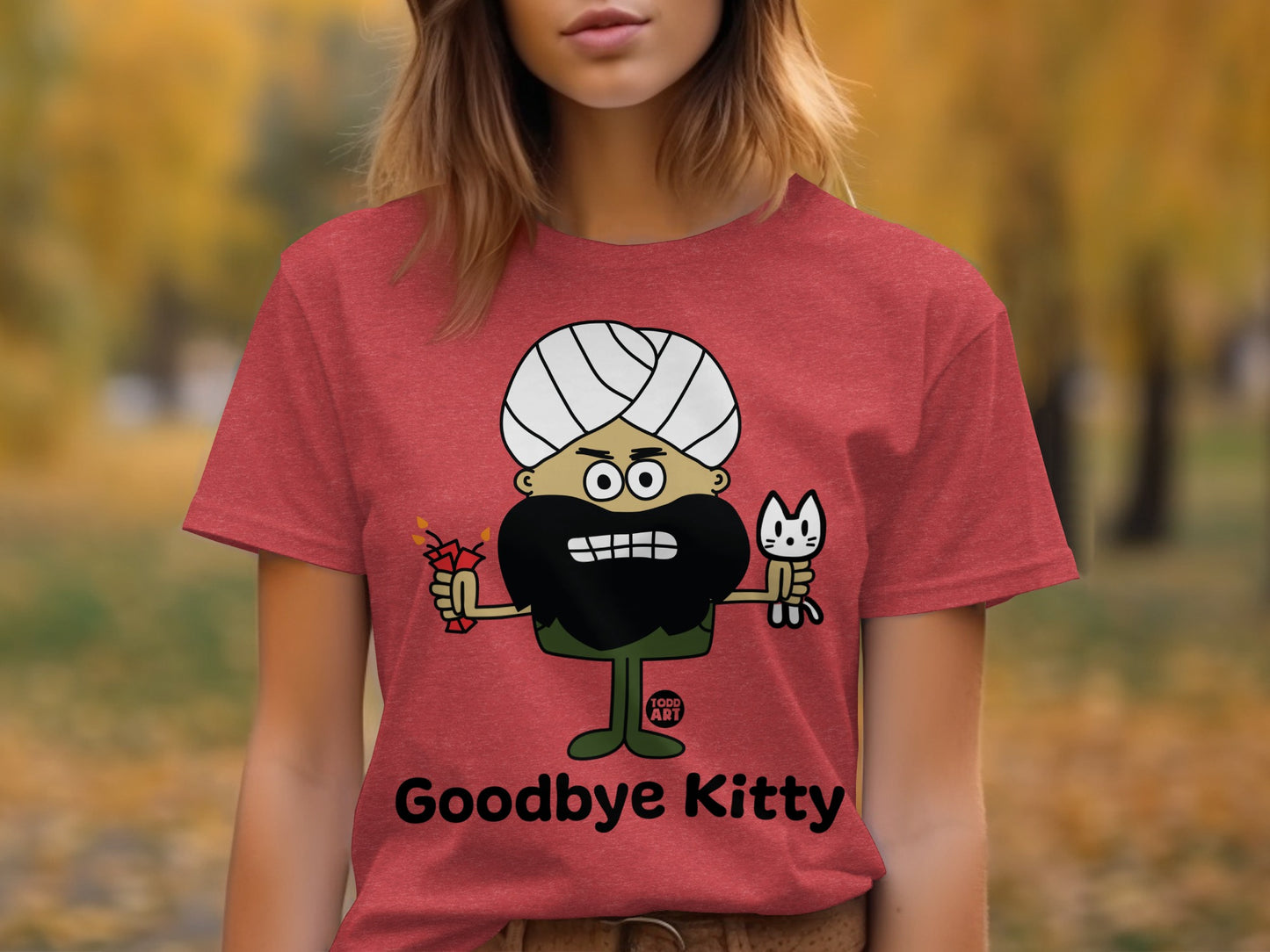 Goodbye Kitty Graphic T-Shirt for Humorous Wear