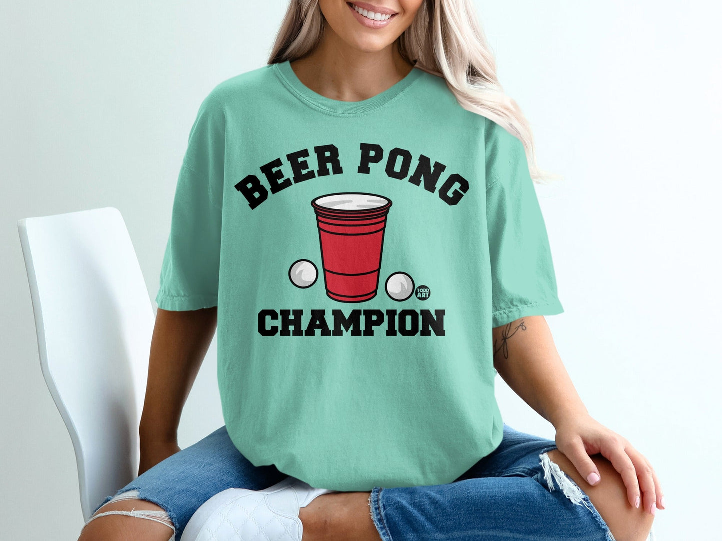 Beer Pong Champion Graphic Tee for Party Lovers