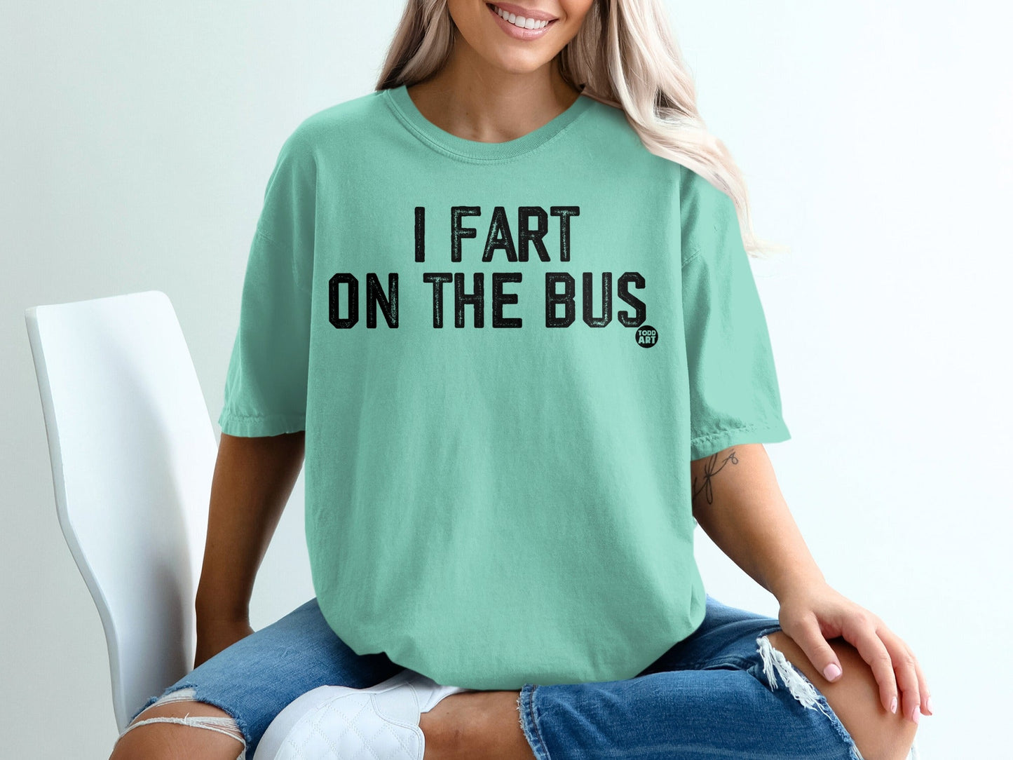 I Fart On The Bus Funny Graphic Tee Shirt