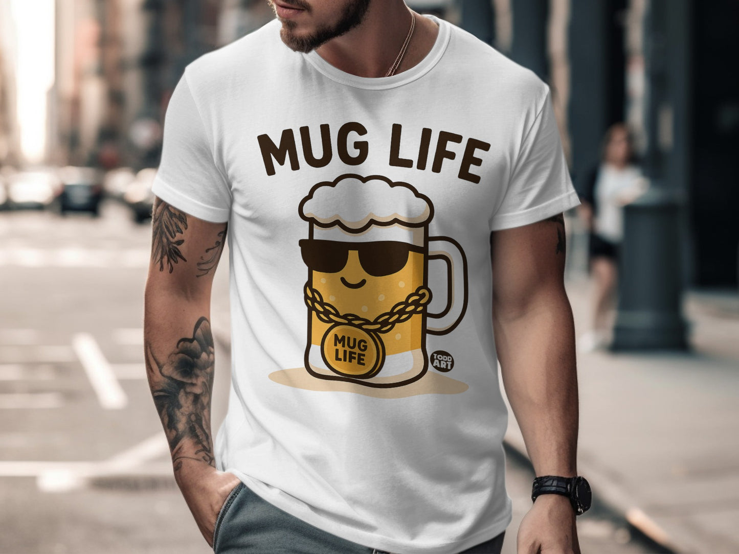Mug Life Graphic Tee with Cool Beer Mug Design