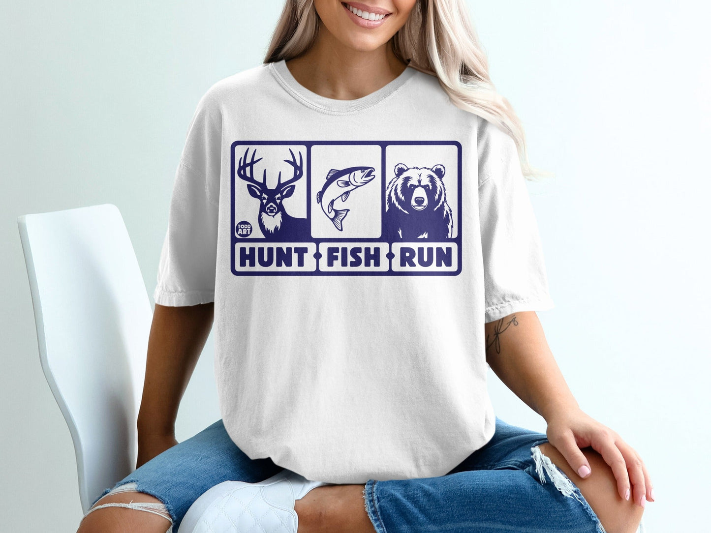 Hunt Fish Run Graphic Outdoor Adventure Shirt