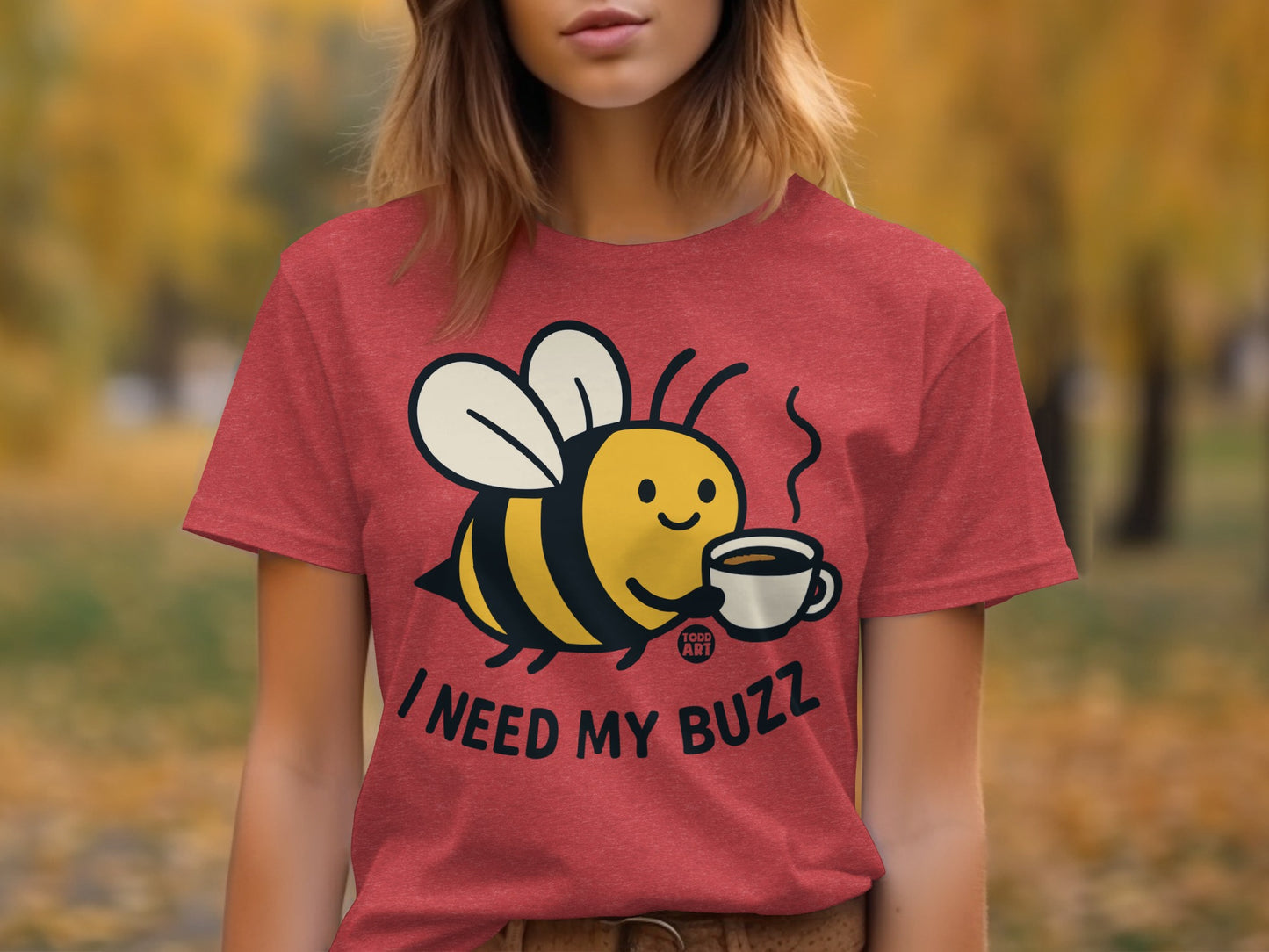 Adorable Bee Needing Coffee I Need My Buzz Shirt