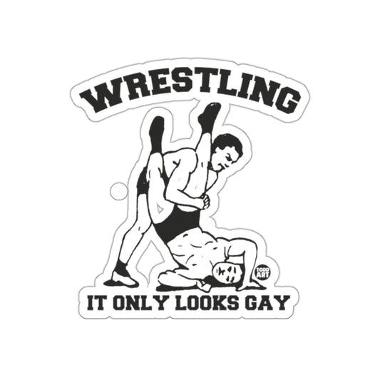 Wrestling It Only Looks Gay Funny Todd Art sticker
